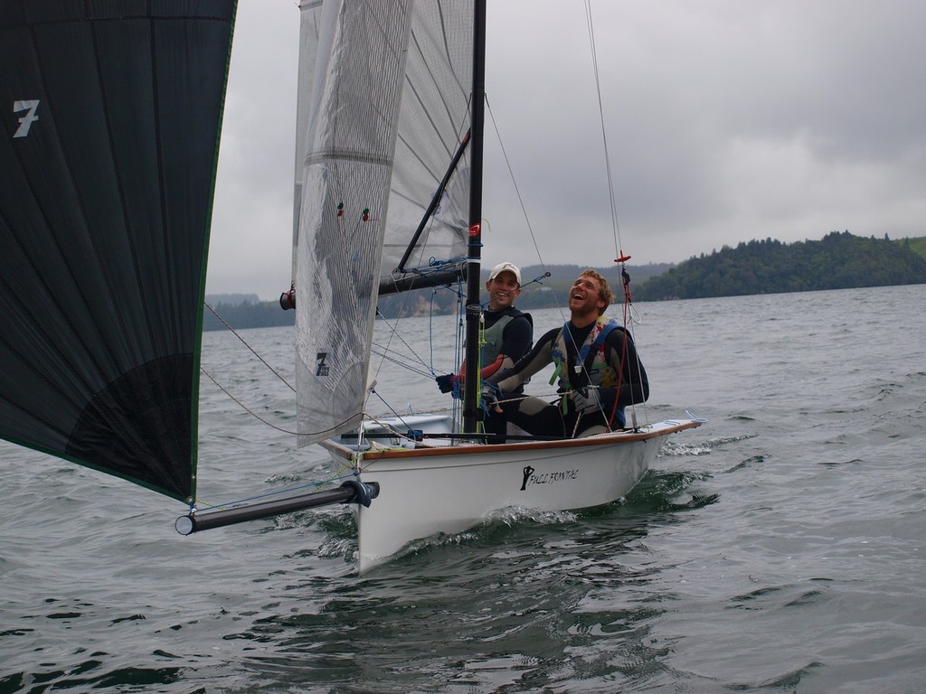 Ross and Etienne having fun putting Full Frontal through her paces - Rotoiti Spring Sprints 2010 © Nadine Moeller